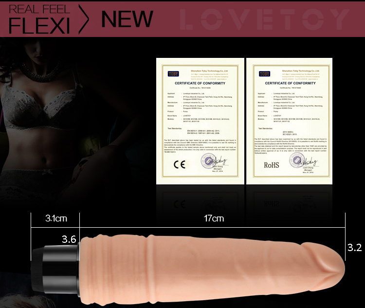 Dương vật Lovetoy Real Feel 7.5 inch bằng TPR si&ecirc;u mềm